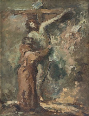 MANTOVANI LUIGI Milano 29/05/1880 - 25/09/1957Crocefissioneolio su tavola cm....