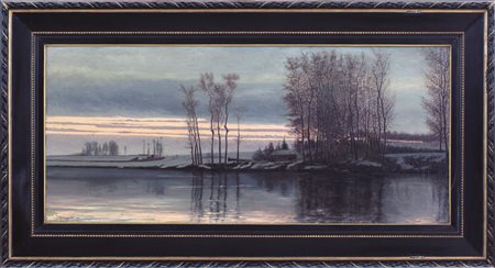 RAPETTI OTTAVIANO GIOVANNI Torino 1849 - 1931Tramonto, 1881olio su tela cm....