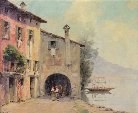 BALDESSARI IRAS ROBERTO Rovereto 1895 - Innsbruck 1965Lago di Como, scena di...