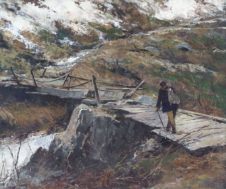 VISMARA AMBROGIO Seregno (Mi) 21/06/1900 - 1994Il viandanteolio su tavola cm....