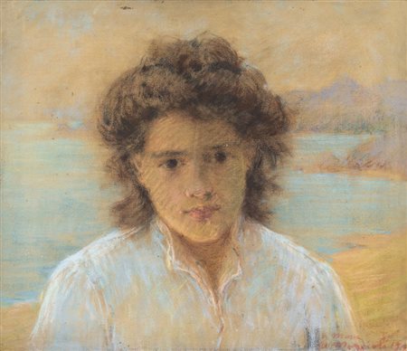 MOGGIOLI UMBERTO Trento 25/06/1886 - Roma 26/01/1919A Maria, 1909pastelli su...