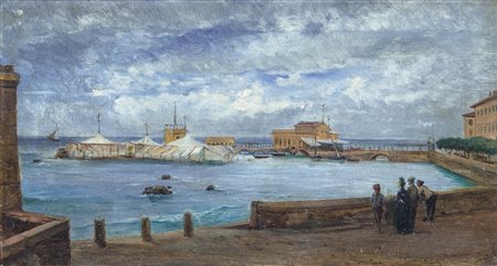 BISCARRA CARLO FELICE Torino 26/03/1823 - 20/07/1894Mareggiata a Livorno,...