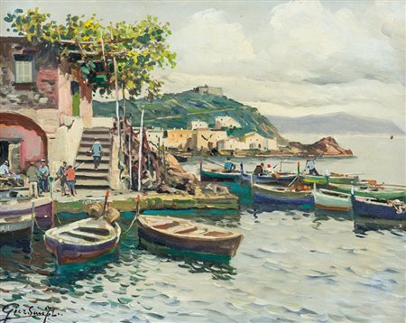 GIORDANO FELICE Napoli 09/01/1880 - Capri (Na) 25/08/1964Il porticcioloolio...