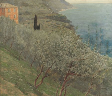 CECCONI ALBERTO Firenze 21/02/1897 - 1973Marina toscanaolio su tela cm....