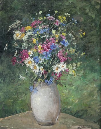 COMOLLI GIGI Milano 19/06/1893 - 21/05/1976Vaso di fioriolio su tela...