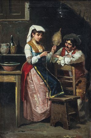 PELUSO FRANCESCO Napoli 29/03/1836 - dopo il 1916La filatrice ed il...