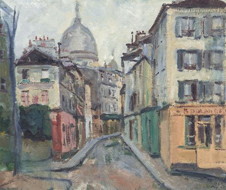 VELLANI MARCHI MARIO Modena 1895 - Milano 1979Mont Martreolio su tela cm....