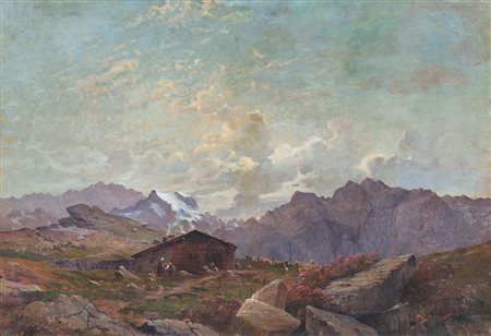 RODA LEONARDO Racconigi (CN) 1868 - Torino 1933Alto pascolo olio su tela...