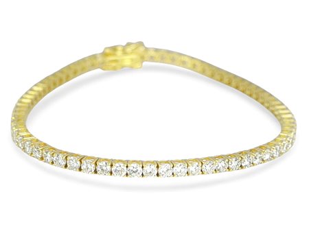 Bracciale Tennis in Oro Giallo 18K con Diamanti Lab-Grown da 4,50 Carati