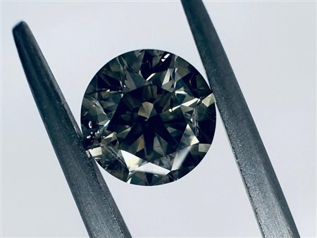 DIAMANTE NATURAL POLISHED 1,28 NATURAL FANCY GRIGIO GIALLO VERDE -SI1 - CERTIFICATO GEMMOLOGICO - C31217-3