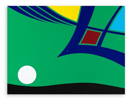 ANGELO DOZIO (1941) - Rondine e luna (la forma e il colore galleggiano..), 1968