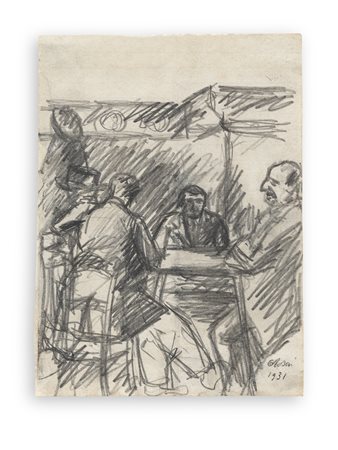 OTTONE ROSAI (1895-1957) - Caffè all'aperto, 1931