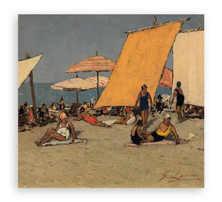 GIOVANNI LOMI (1889-1969) - Vita di Spiaggia, 1930 circa