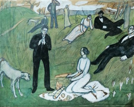 Tullio Garbari Pergine Valsugana 1892 - Parigi 1931) Scampagnata,...