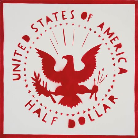 Franco Angeli (Roma/Rom 1935 - 1988) Half Dollar, Anni '80;Acrilico su tela,...