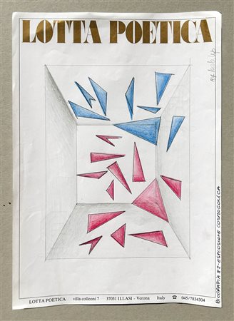 Nanda Vigo (Milano 1936 - 2020) 2 Bozzetti Lotta poetica, 1984;Matita e...