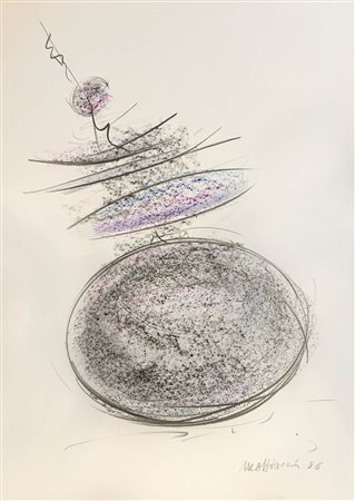 Eliseo Mattiacci (1940 -2019) Senza titolo;Tecnica mista su carta, 100 x 70...