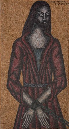 S. Raznovsky Senza titolo, 1968;Olio su tela, 89 x 48 cm Firma e data al retro