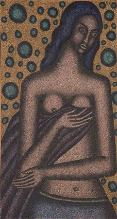 S. Raznovsky Senza titolo, 1968;Olio su tela, 110 x 60 cm Firma e data