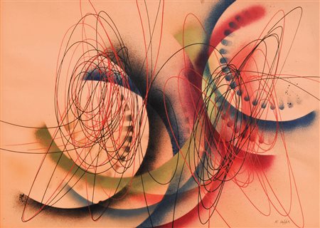 Roberto Crippa (Monza 1921 - Bresso 1972) Spirali;Spirali Tecnica mista su...