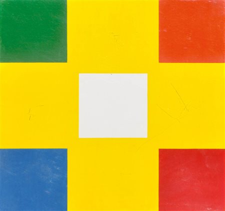 Giovanni Sabatini (Aquila 1947) Colore -forma-spazio part. N 13 fondo giallo,...