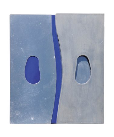 Maria Balda Senza titolo;Metallo e legno, 20 x 17,3 cm Firma al retro...