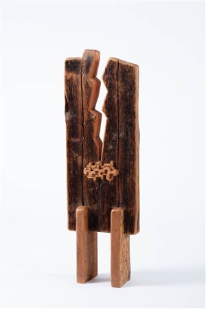 Adolf Vallazza (Ortisei 1924) Totem, 2005;Scultura in legno, h. Firme e data...