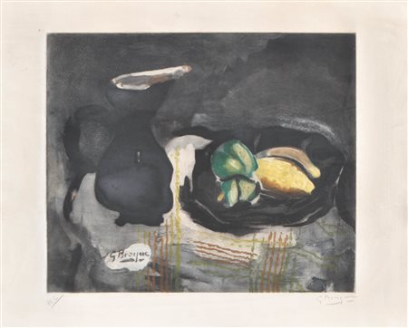 Georges Braque (Argenteuil 1881 - Paris/Parigi 1963) Pichet noir et citrons,...