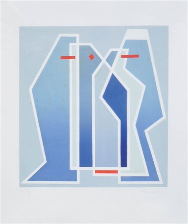 Mario Radice (Como 1898 - 1987) Senza titolo;Litografia a col. su carta, 70 x...