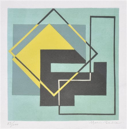 Mario Radice (Como 1898 - 1987) Senza titolo;Litografia a col. su carta, 39,5...