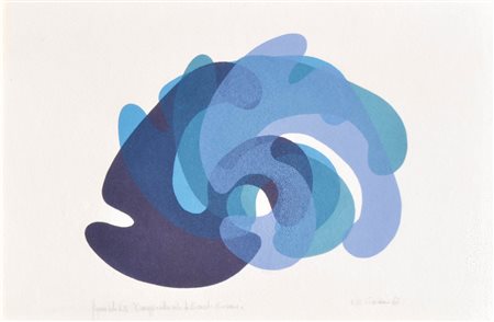 Giancarlo Gardumi (1942) Figura blu N. 28, 1967;Litografia a col. su carta,...
