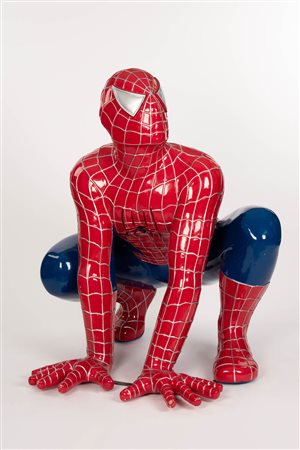 Anonym/Anonimo Spider Man;Scultura in vetro resina colorata, h. 120 cm...