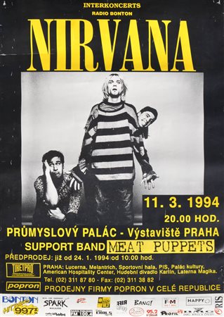 Anonym/anonimo Poster Nirvana Praga 1994;Offset a col. su carta, 83,5 x 59...