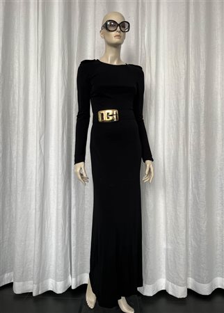 Gucci by Tom Ford Iconico abito da sera lungo in Jersey nero,1996;Collezione...