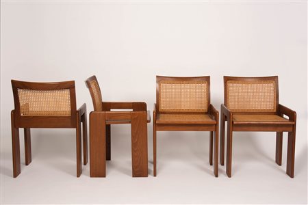 Afra e Tobia Scarpa (attribuito/zugeschrieben) 4 sedie;Struttura in legno,...