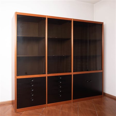 Italienische Manufaktur/Manifattura italiana Libreria, Anni ‘70;Holzrahmen, 3...