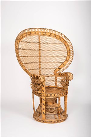 Anonym/anonimo Poltrona Emmanuelle Pavone;Vimini, h. 144 cm., larghezza...