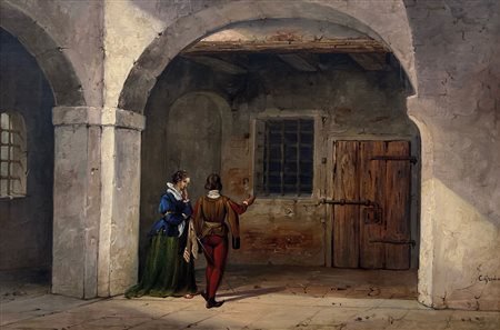 Carlo Grubacs (Venedig/Venezia 1802 - 1870) Casa di Torquato Tasso, 1846;Olio...