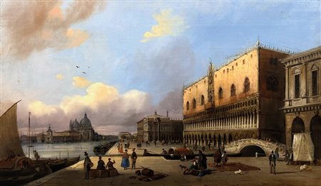 Carlo Grubacs (Venedig/Venezia 1802 - 1870) Riva degli Schiavoni, Venezia,...