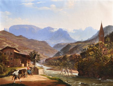 Alois Regele (Sarntal/Val Sarentino 1801 - Bozen/Bolzano 1835) Paesaggio nei...