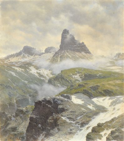 Josef von Schlögl (Wien/Vienna 1841 - Meran/Merano 1918) Vista sulle Tre Cime...