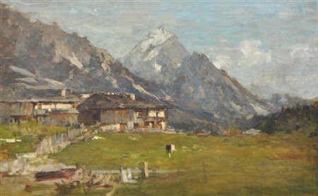 Bartolomeo Bezzi (Fucine, Val di Sole 1851 - Cles 1923) Paesaggio montano,...
