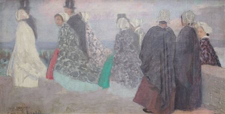 Carl Moser Noce bretonne (Corteo nuziale bretone), prima del 1904;Olio su...