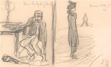 Artur Nikodem L’ultimo bicchiere;Matita, 8 x 13,2 cm Timbro di lascito sul...