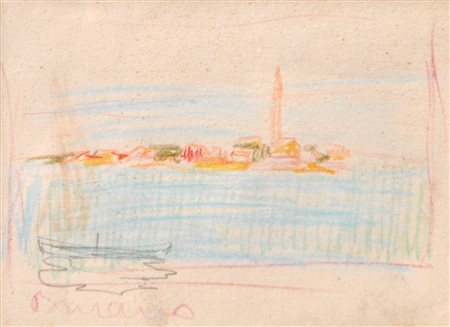 Artur Nikodem (Trient/Trento 1870 - Innsbruck 1940) Burano;Matite colorate, 9...