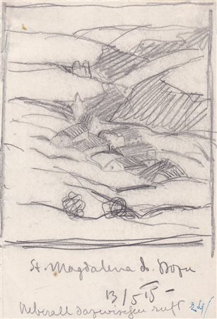 Artur Nikodem Santa Maddalena presso Bolzano, 1915;Matita, 14,8 x 10, 2 cm...