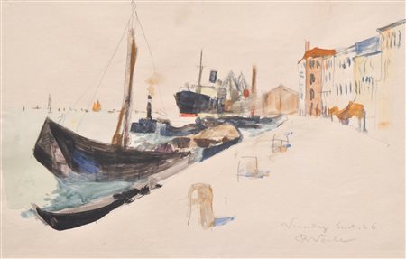 Raimund Wörle Venezia, 1926;Acquerello e matita, 21,5 x 33,3 cm (entro il...