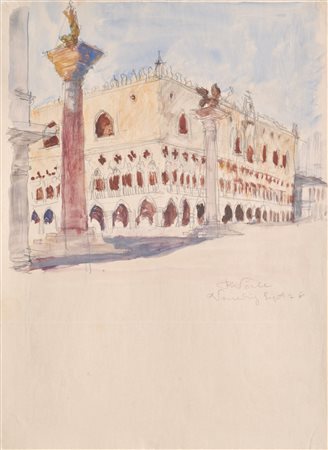 Raimund Wörle (Innsbruck 1896 - 1979) Palazzo Ducale a Venezia,...