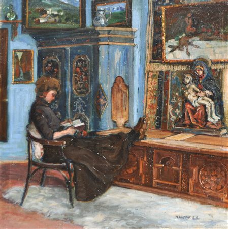 Hans Kramer (Innsbruck 1884 - bei/presso Arsierio 1916) Signora che legge nel...