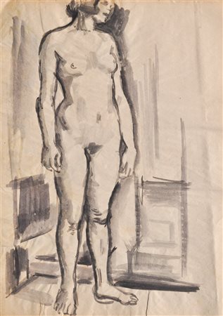 Christian Hess (Bozen/Bolzano 1895 - Schwaz 1944) Nudo in piedi, 1925...